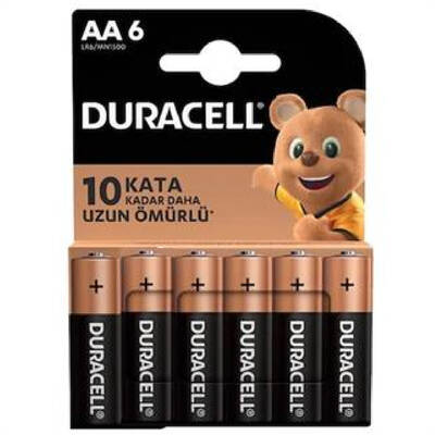 Duracell Alkalin AA Kalem Pil 6 lı Paket