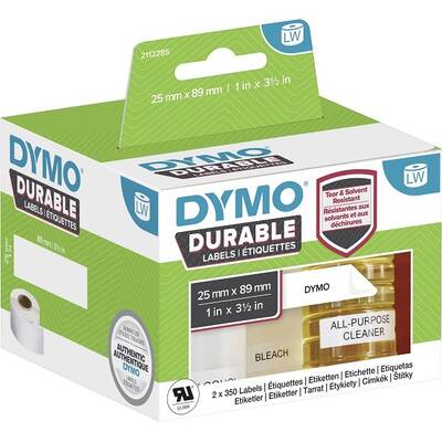 DYMO 2112285 Etiket 89x25 mm PE film Beyaz 700 adet Kalıcı Çok amaçlı etiketler, Adres etiketleri