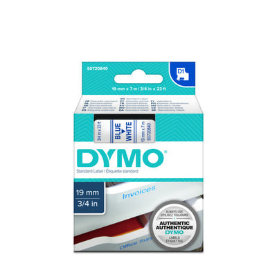 DYMO 45804 Beyaz/Mavi D1 Yedek Şerit (19 mm x 7 mt)