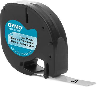 DYMO S0721530 Şeffaf LetraTag Plastik Şerit (12mm x 4mt)