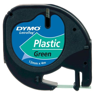 DYMO S0721640 Yeşil LetraTag Plastik Şerit (12mm x 4mt)