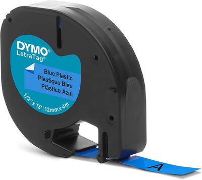 DYMO S0721650 Mavi LetraTag Plastik Şerit (12mm x 4mt)